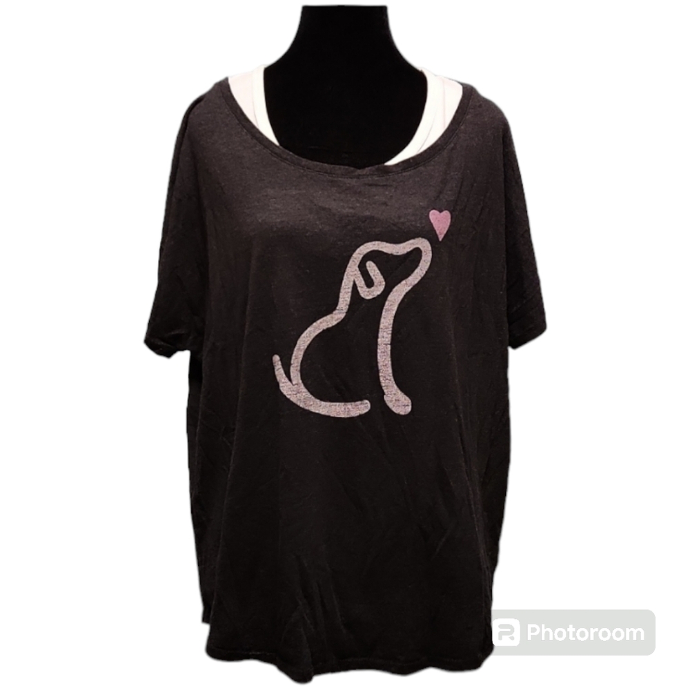 🔖3 For $10 🛍 Next Level Apparel - dark gray tee shirt XXL dog love